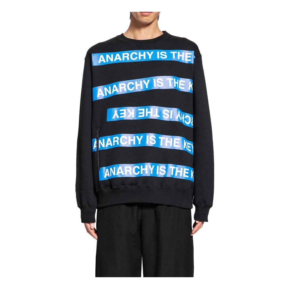 Undercover Anarchie Grafische Print Sweatshirt met Zakken Black Heren