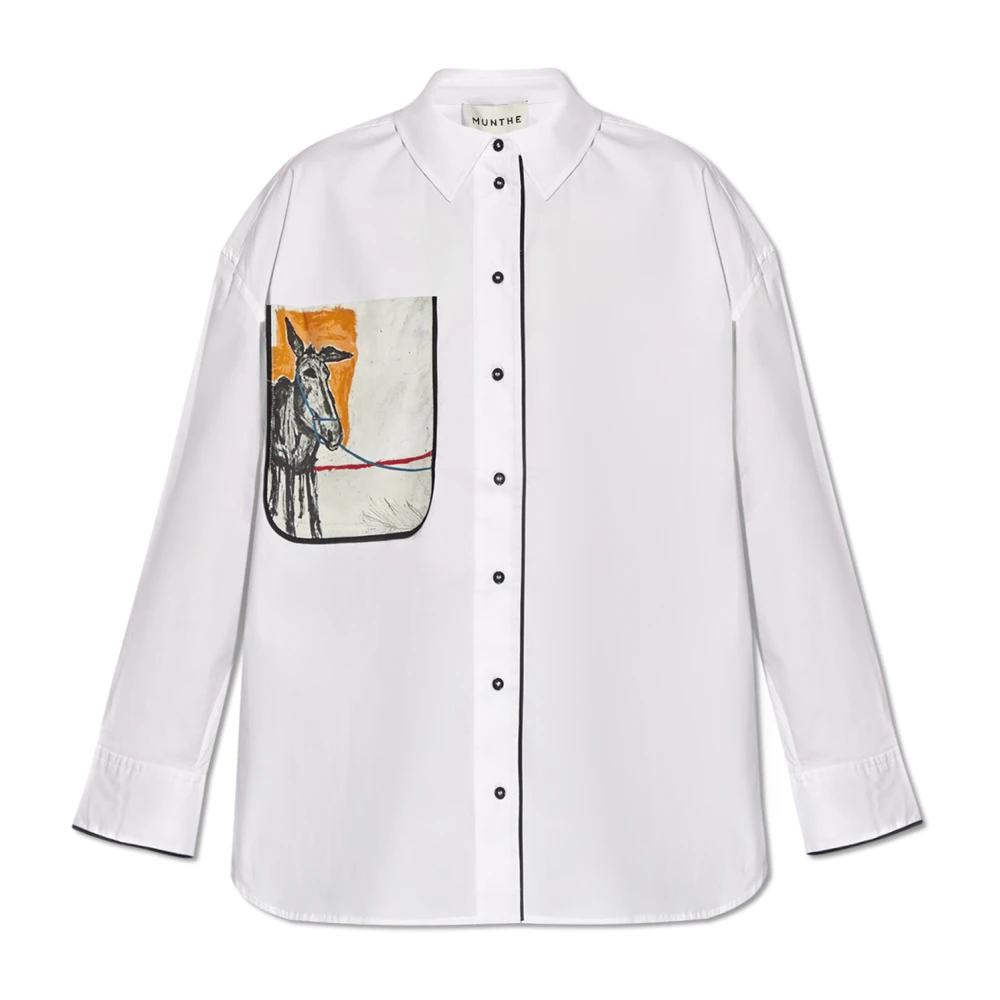 Munthe Oversize skjorta i Mint White, Dam