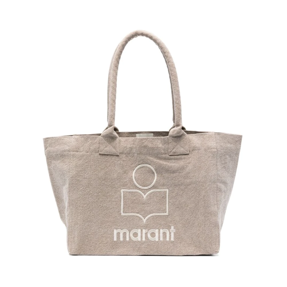 Isabel marant Beige Katoenen Top met Geborduurd Logo Beige Dames