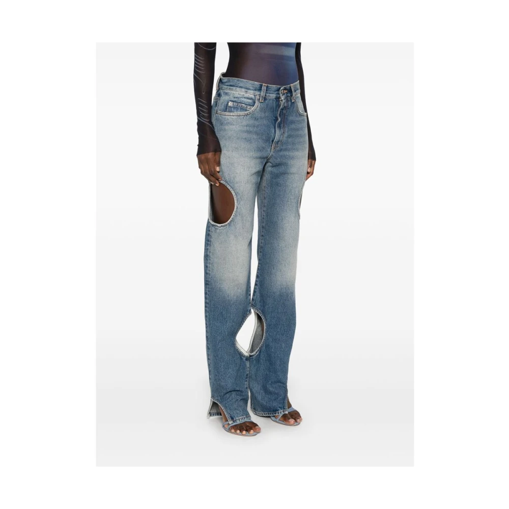 Off White Lichtblauwe Cut-Out Jeans Blue Dames