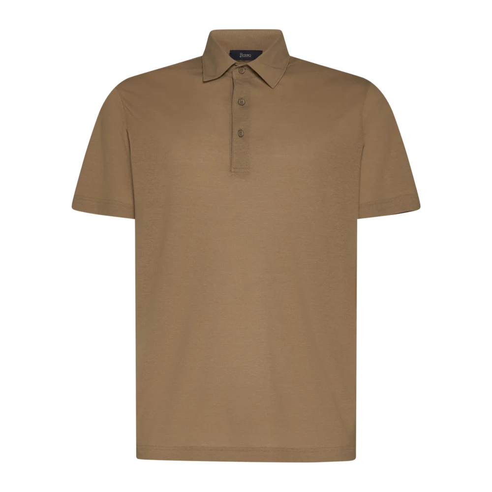 Herno Katoenen polo shirt Brown Heren