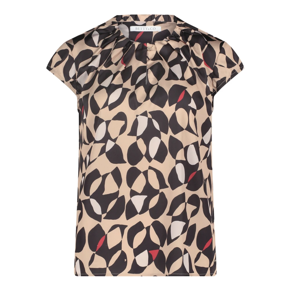 Betty & Co Blouse met korte mouwen en uniek design Multicolor Dames