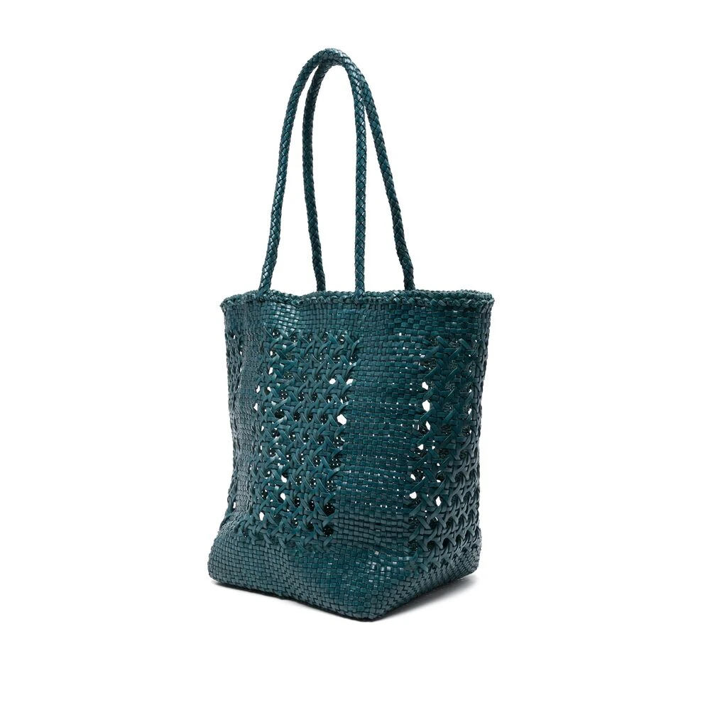 Dragon Diffusion Blauwe Leren Gevlochten Handtas Blue Dames