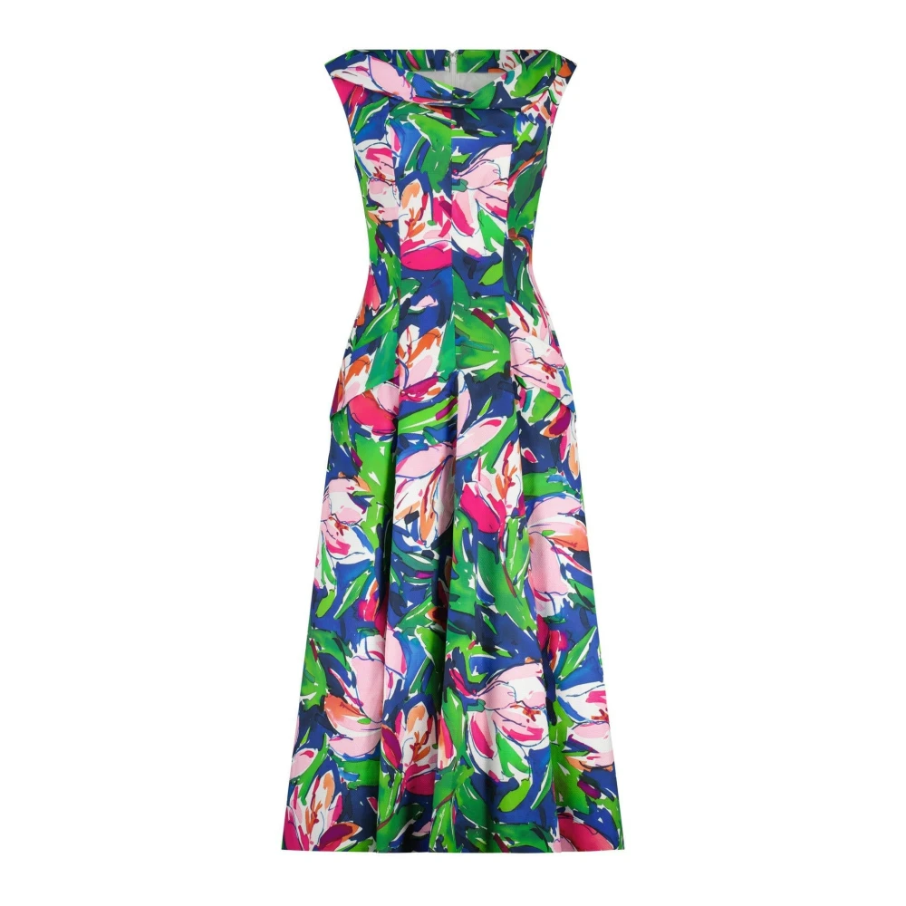 Talbot Runhof Bloemen Cocktailjurk Multicolor Dames