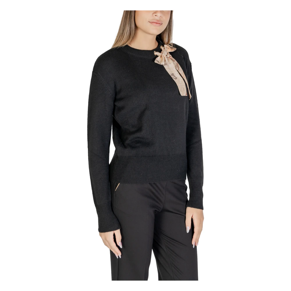 Alviero Martini 1a Classe Zwart Langemouw Gebreide Kleding Herfst Winter Black Dames