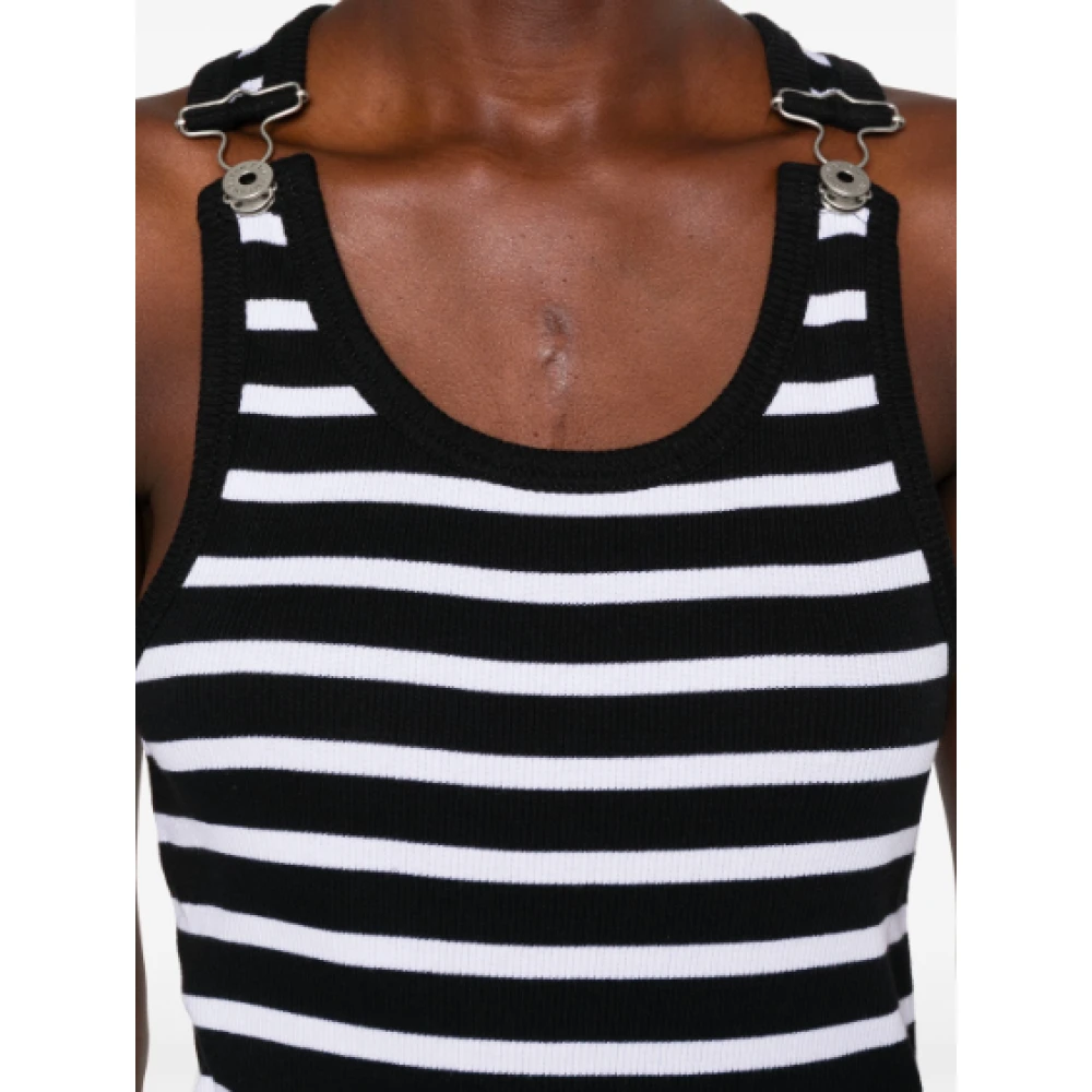 Jean Paul Gaultier Geribbelde Gestreepte Tanktop Black Dames
