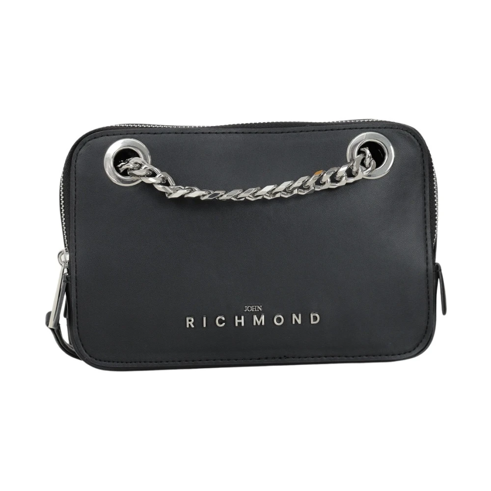 Richmond Zwarte schoudertas met zilveren ketting Black Dames