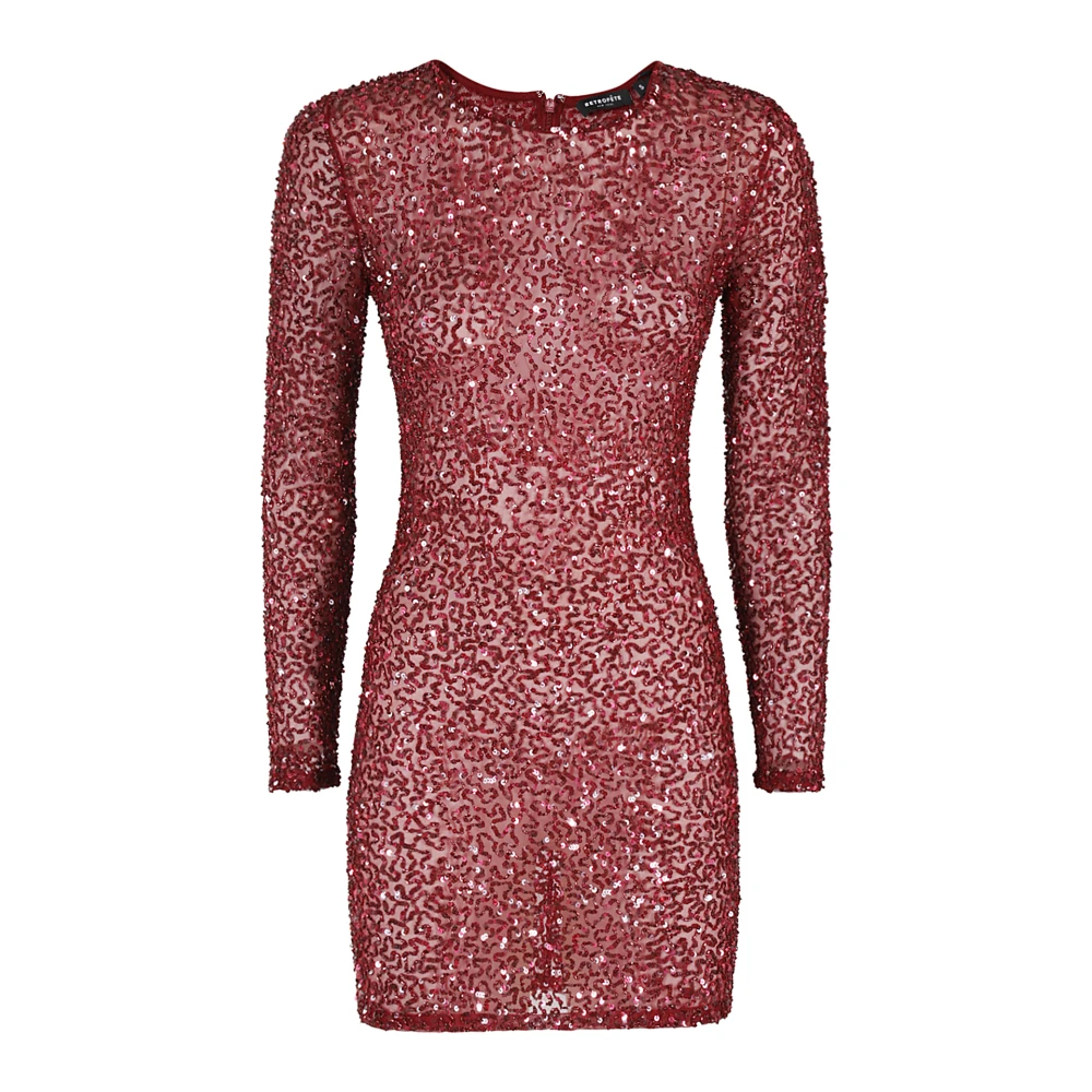 Retrofête Paillet Feestjurk Red Dames