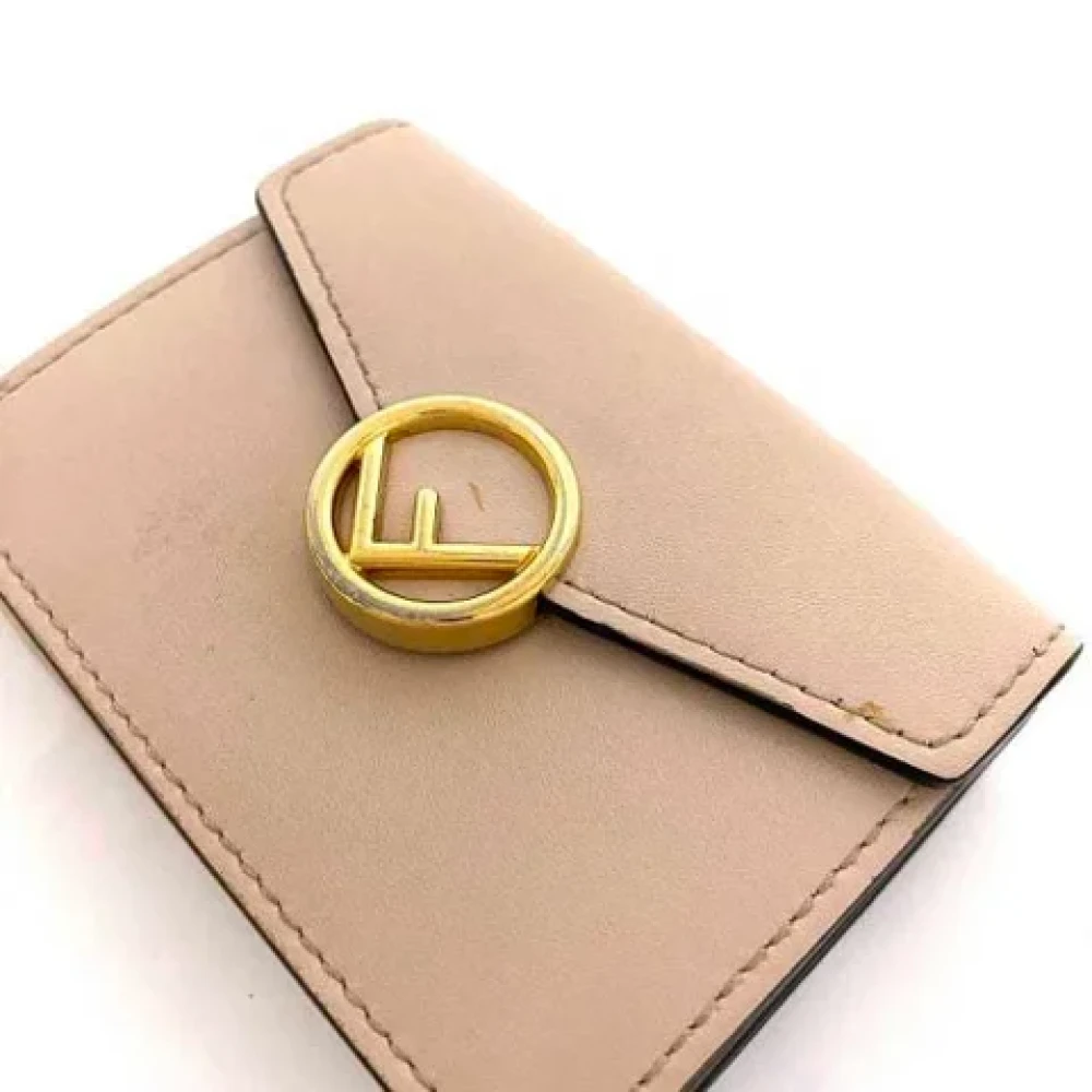Fendi Vintage Pre-owned Leather wallets Beige Dames