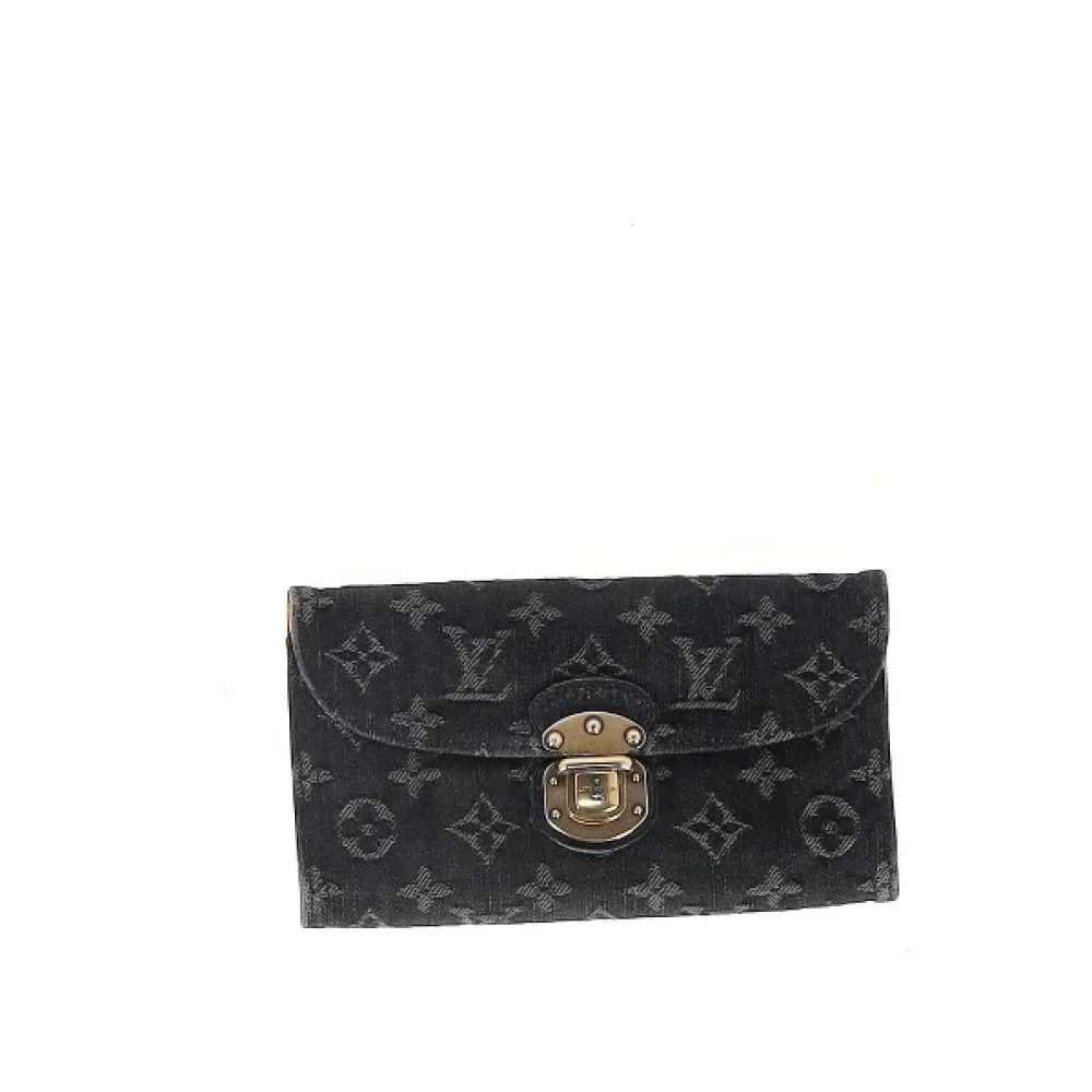 Louis Vuitton Vintage Pre-owned Denim wallets Black Dames