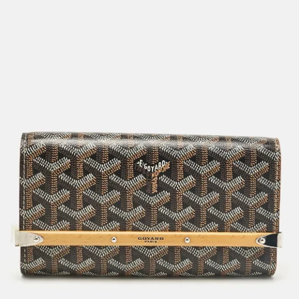 Goyard Vintage Pre-owned Coated canvas clutches Brown Dames