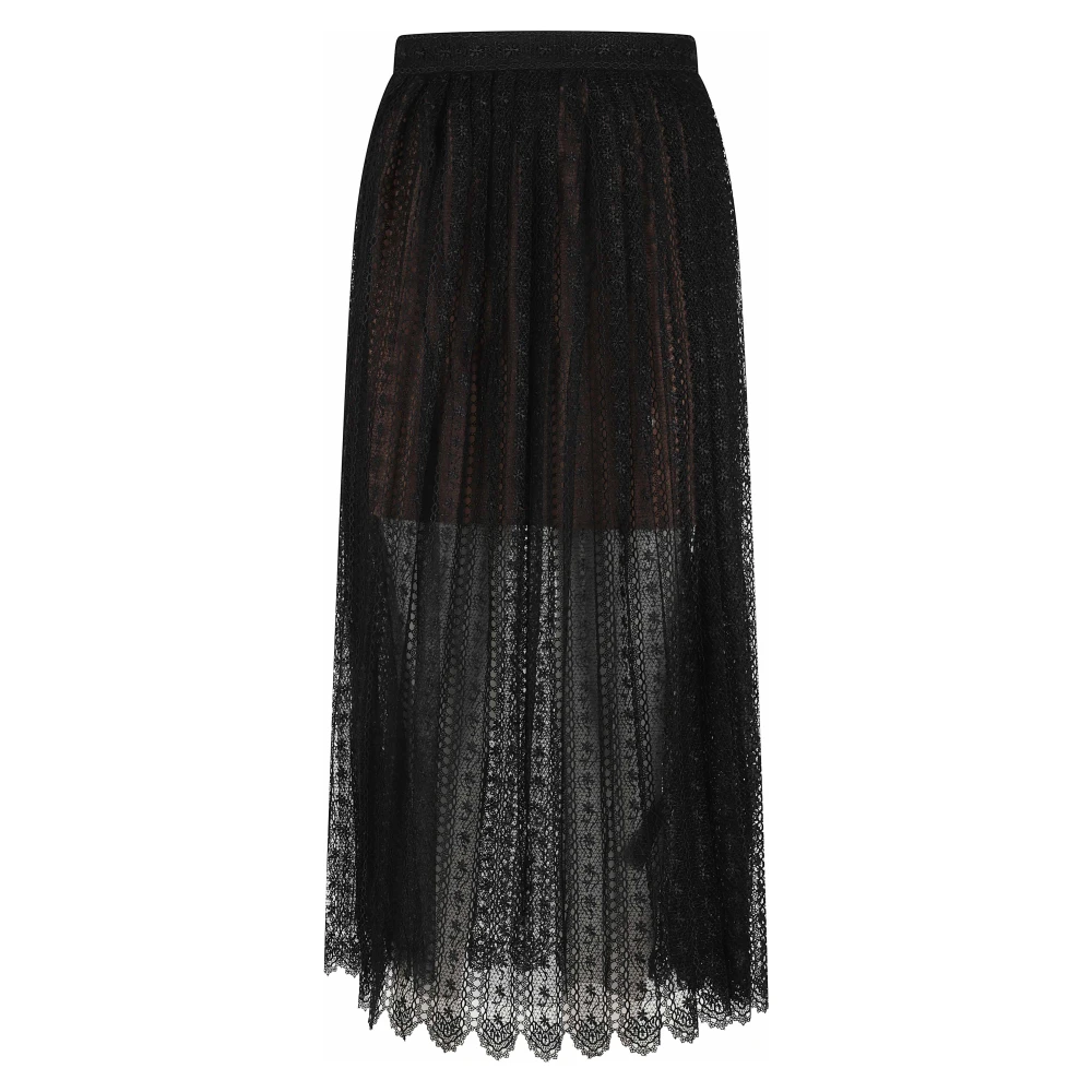 SELF PORTRAIT | Black organza lace midi skirt | Women | 6 - Image 3