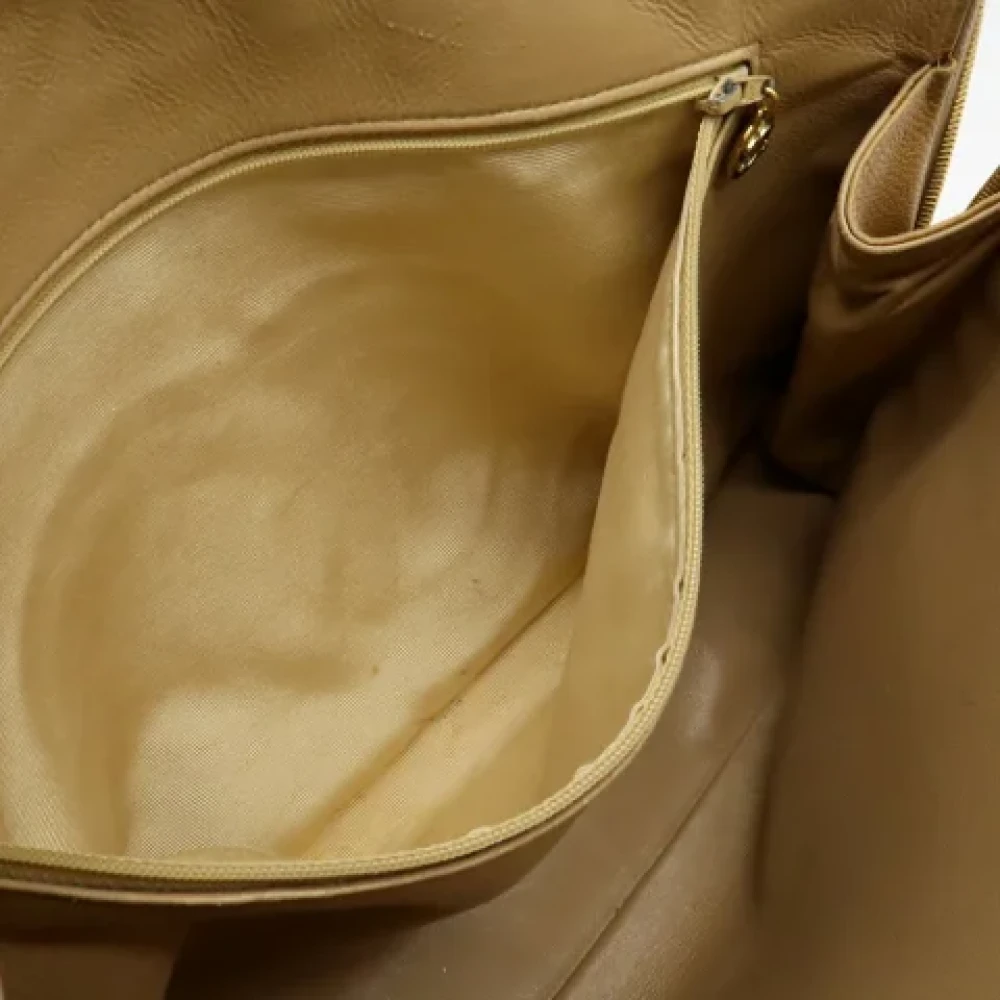 Chanel Vintage Pre-owned Leather chanel-bags Beige Dames