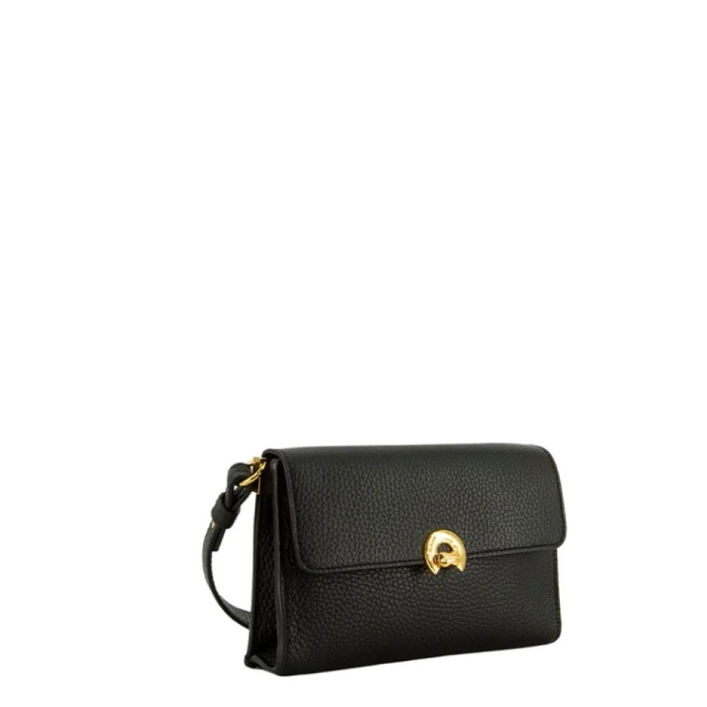 Coccinelle Zwarte schoudertas met metalen detail Black Dames