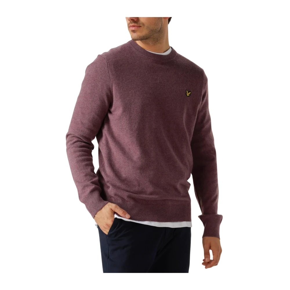 LYLE & SCOTT Heren Truien & Vesten Lambswool Blend Crew Neck Jumper Paars