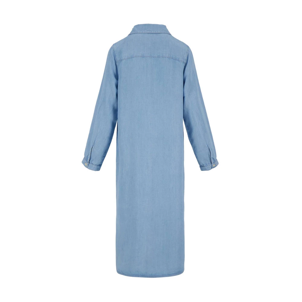 Zusss Denim Doorknoopjurk Blue Dames