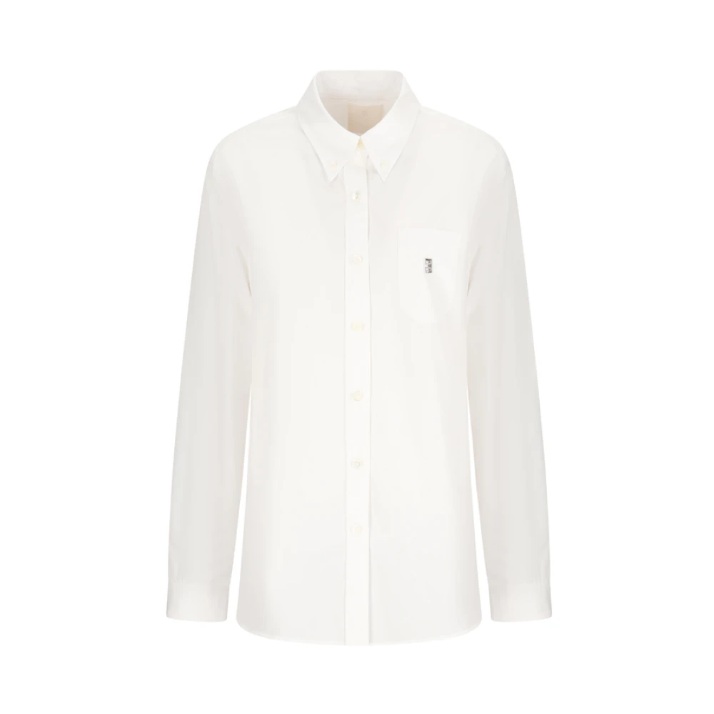 Givenchy Women's White Shirts, Xs, Stylish Shirt With 4G Plate