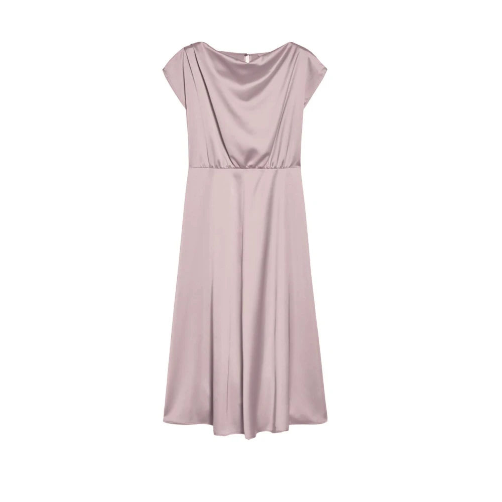 Pennyblack Satijnen Midi Jurk met Asymmetrische Details Pink Dames