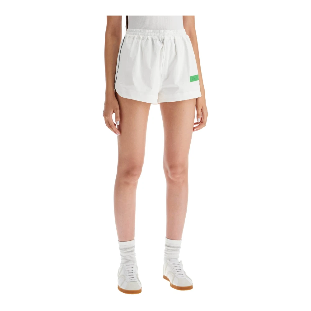 Ganni Sportieve Nylon Stretch Actieve Shorts White Dames