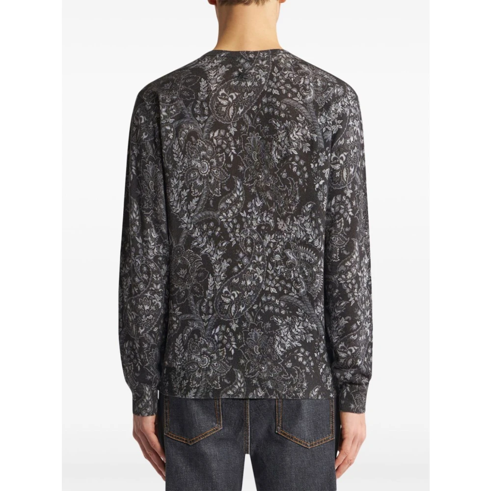 ETRO Zijde Kasjmier Paisley Trui Black Heren