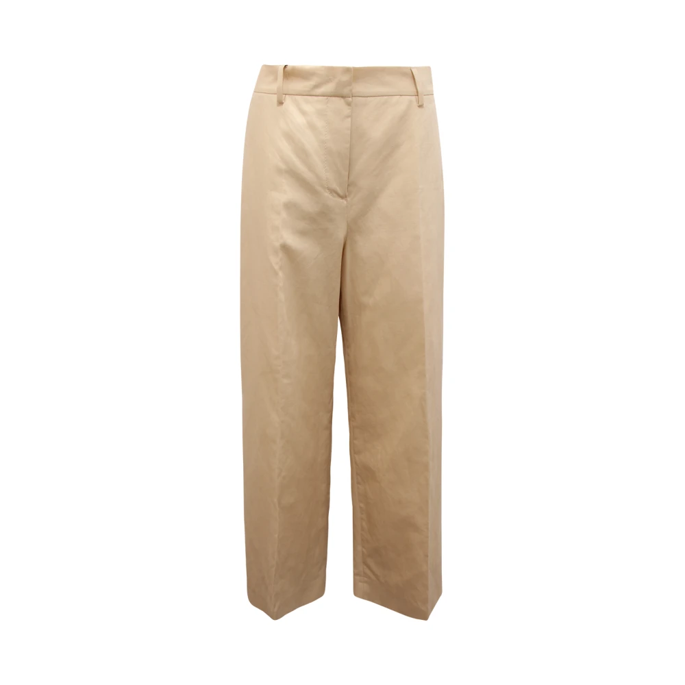 Max Mara Beige Wide Trousers, Female, L, Zircone Wide Trousers