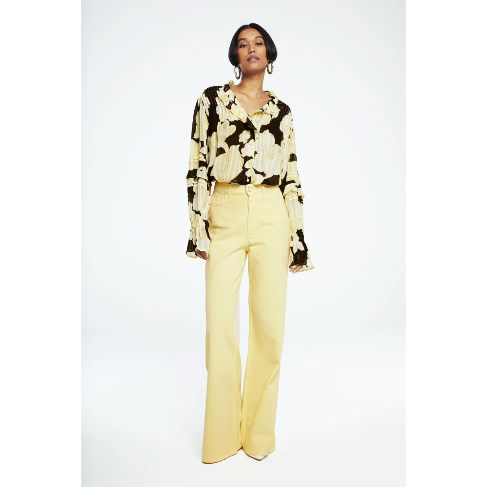 Fabienne Chapot Doorschijnende Blouse met Ruchekraag Multicolor Dames