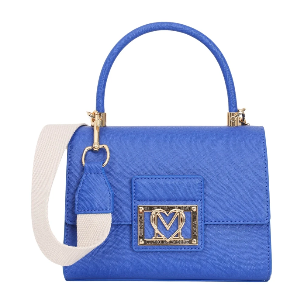Love Moschino Blauwe Saffier Dames Tas met Fancy Heart Logo Blue Dames
