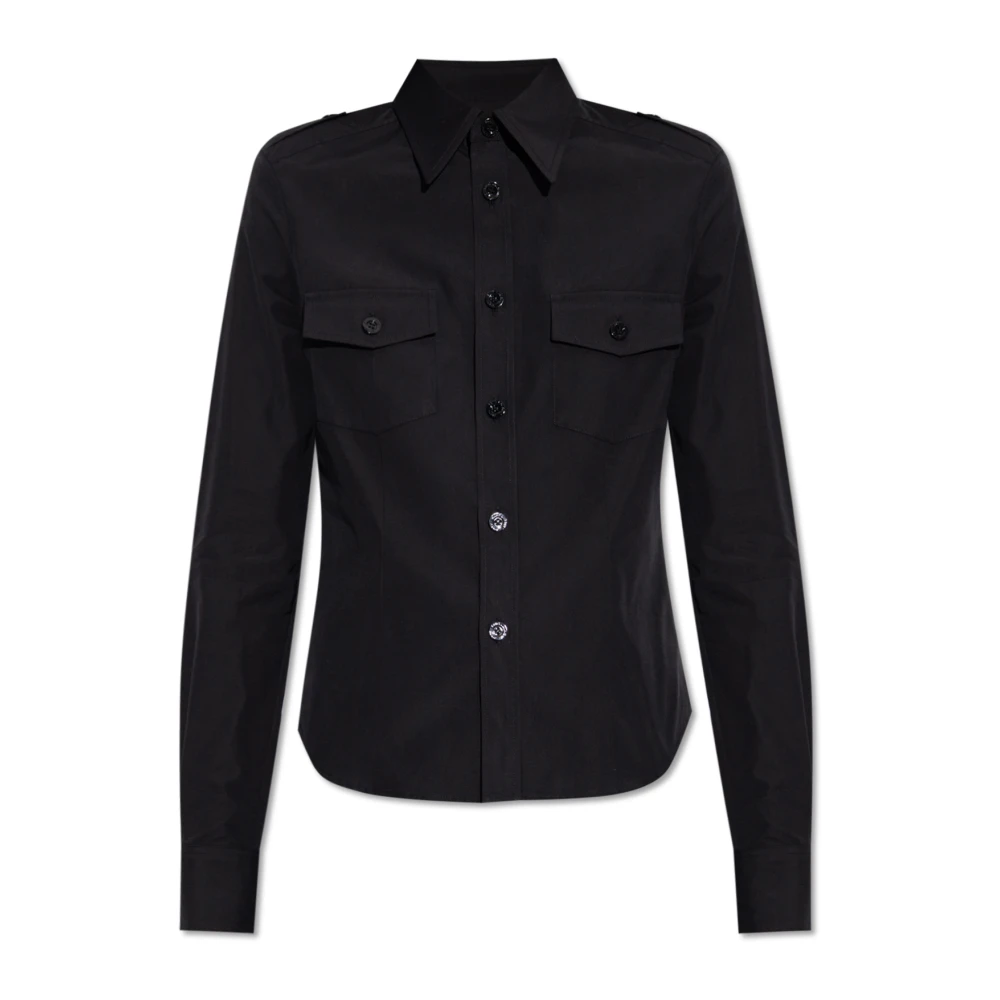 Saint Laurent Overhemd met zakken Black Dames