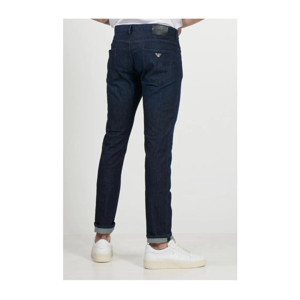 Emporio Armani Klassieke Blauwe Slim-fit Jeans Blue Heren