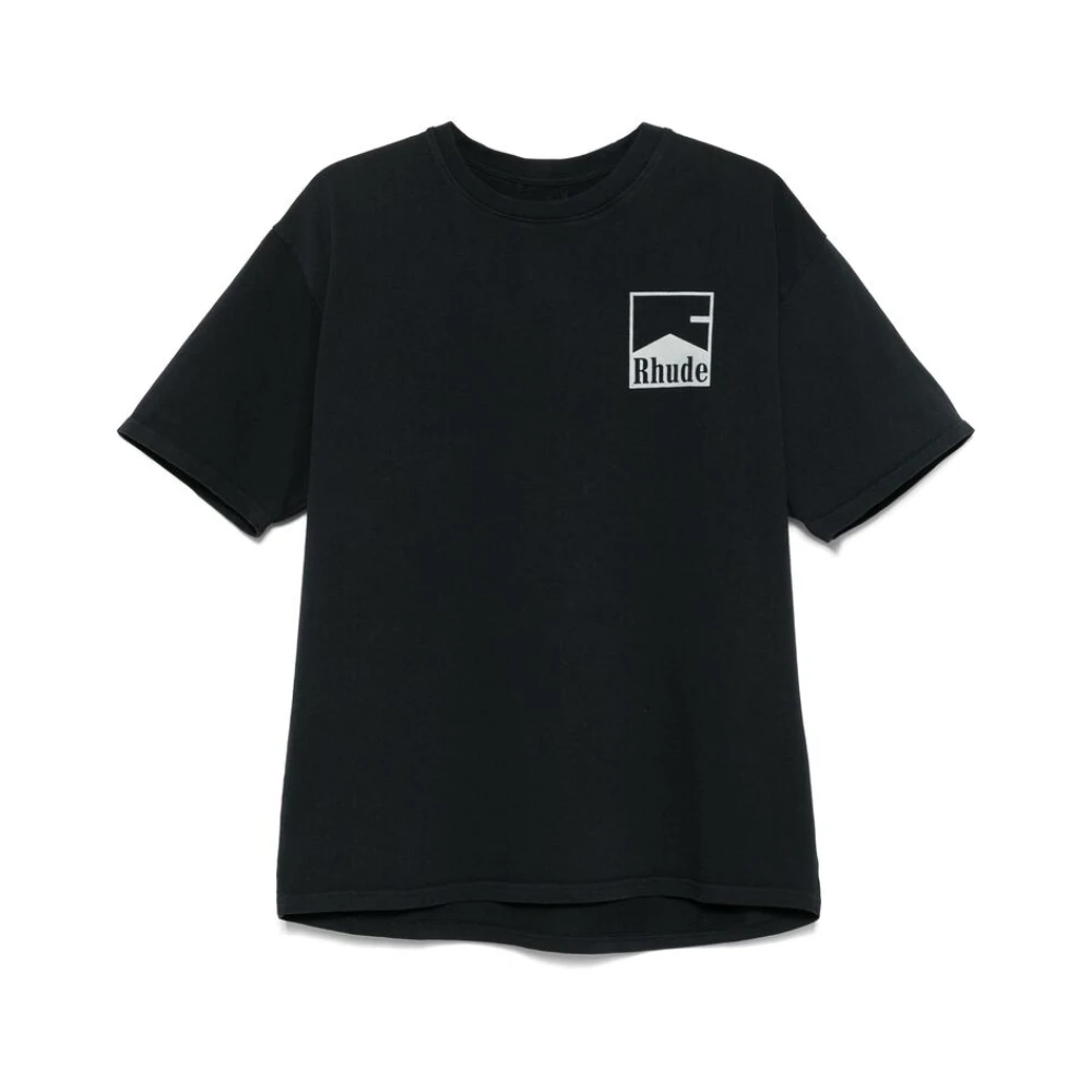 Rhude Zwarte Crew Neck Korte Mouw T-shirt Black Heren