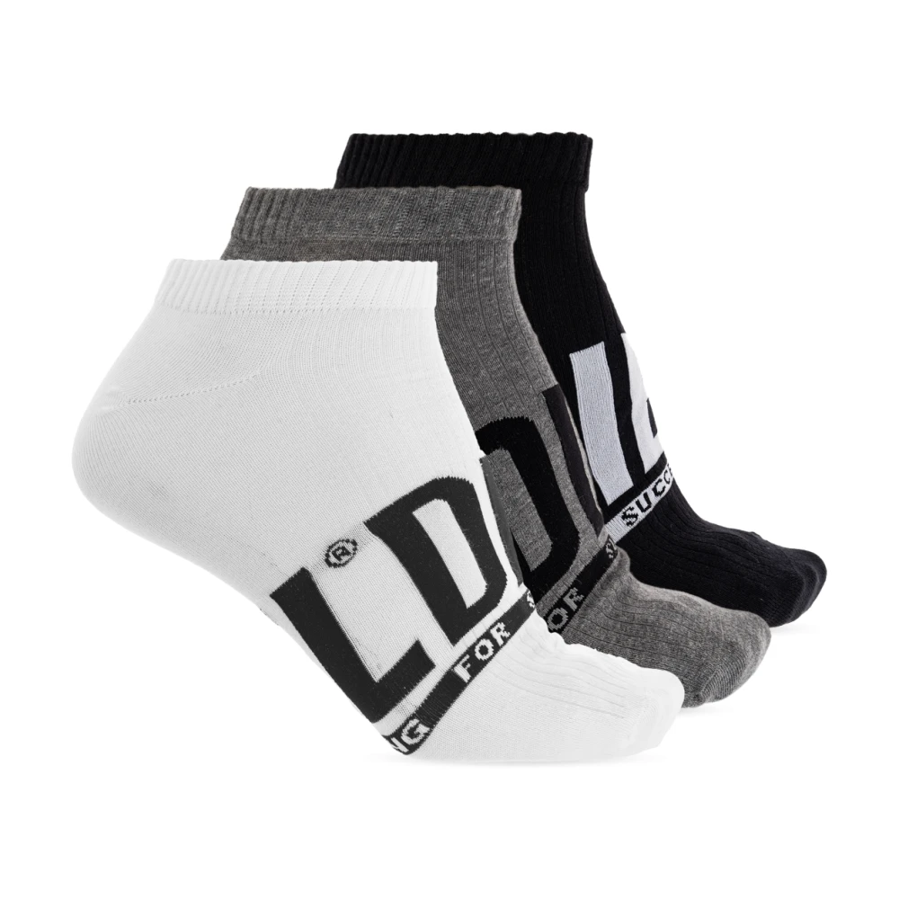 Diesel Mannelijk Multicolor Ondergoed Heren, Veelkleurig, M, Katoen, Driepak Sokken