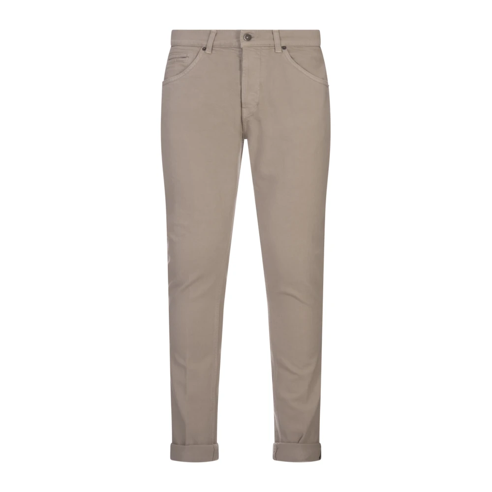 Beige Skinny Jeans med Lav Talje