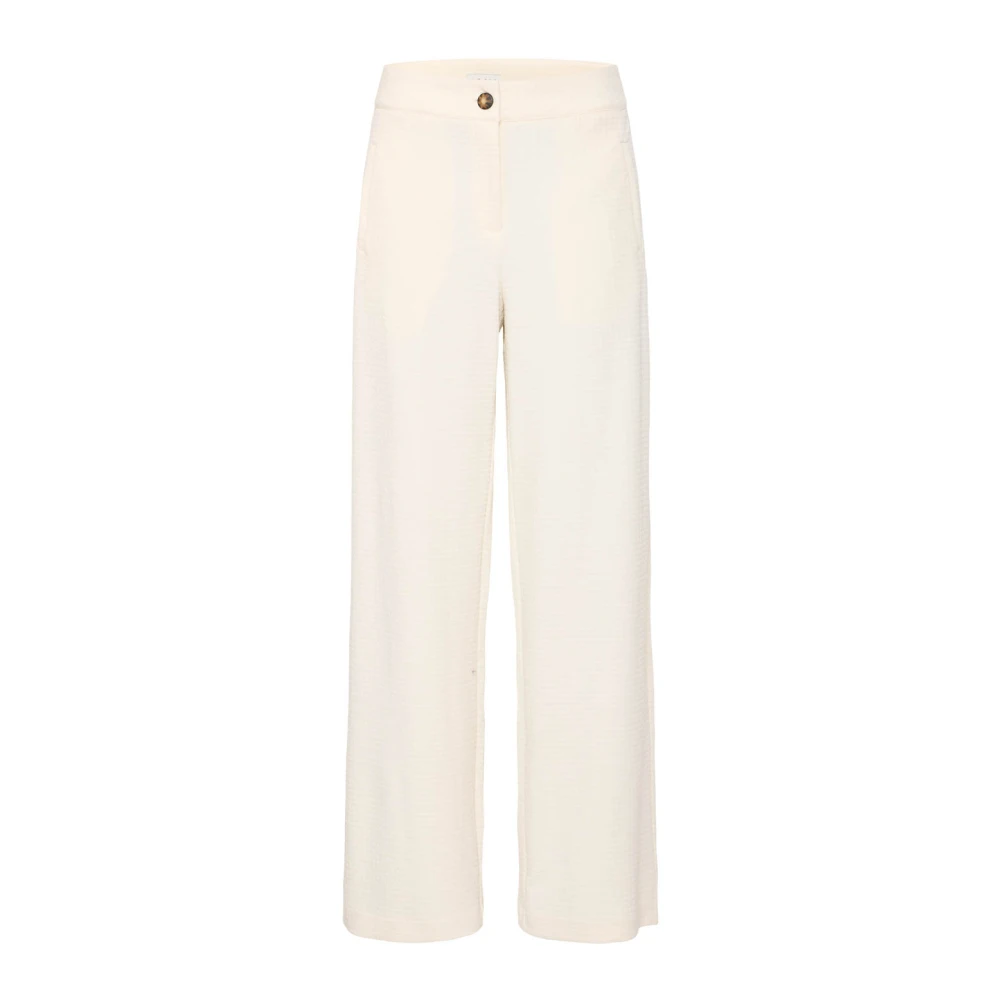 Ichi Women's White Birch Freewear Trousers - Wide Trousers - W25 L32 - Trousers