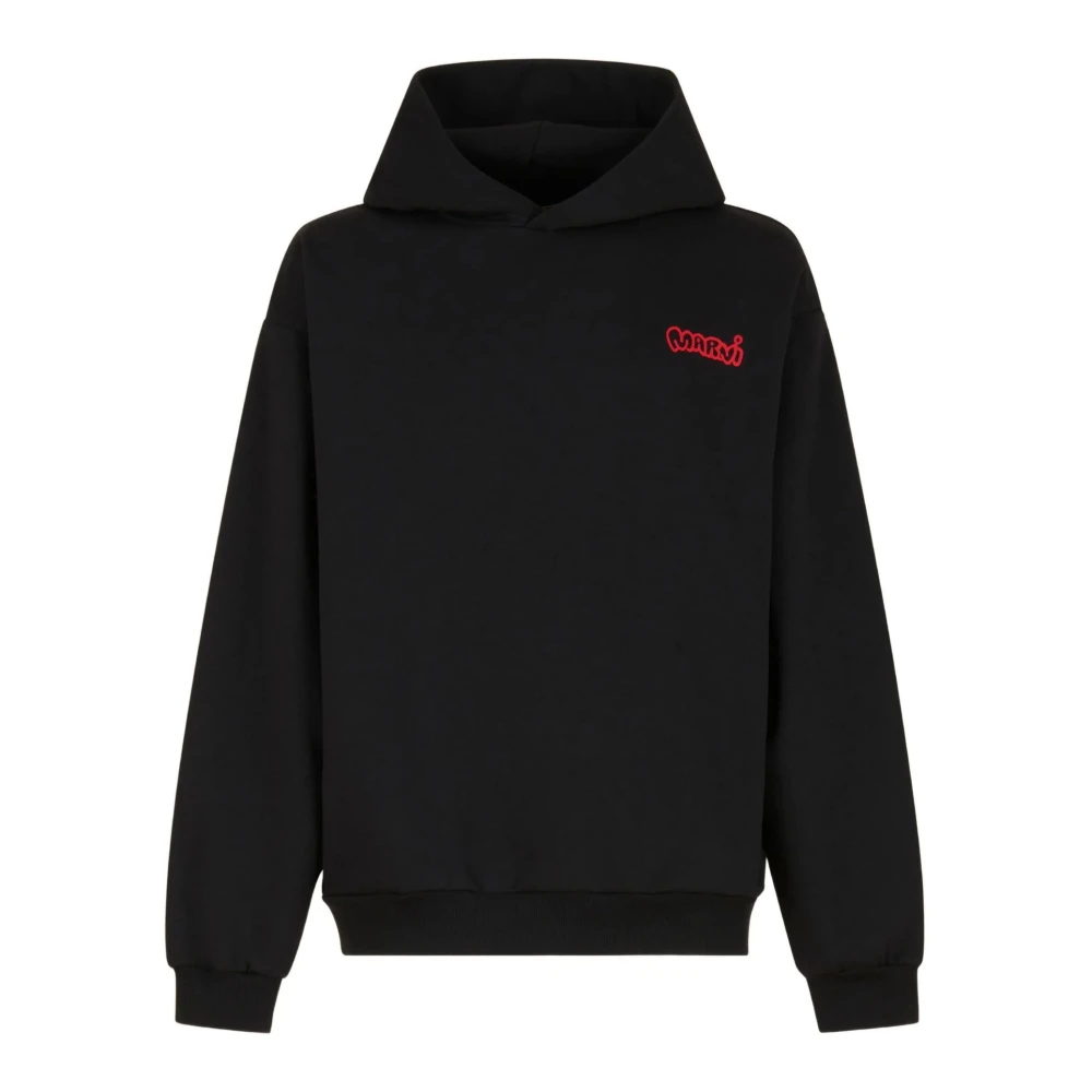 Marni Men's Black Hoodies, S, Cotton Hoodie