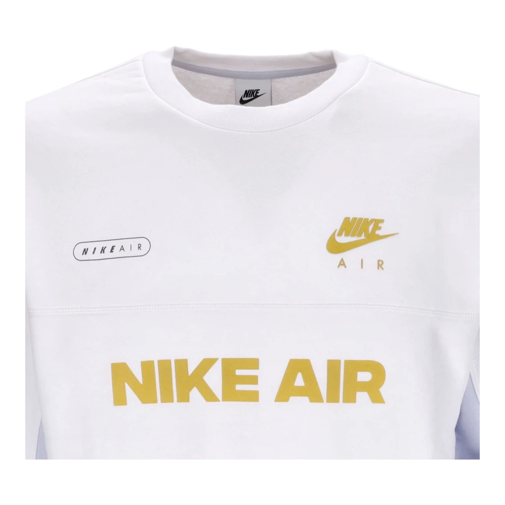 Nike Air Brushed-Back Crew Sweatshirt White Heren