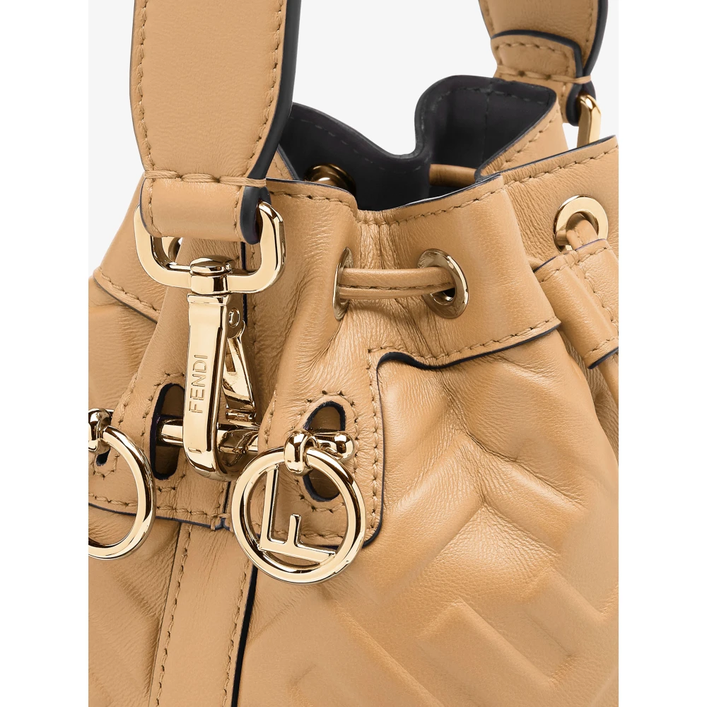 Fendi Iconische FF-motief leren tas Beige Dames