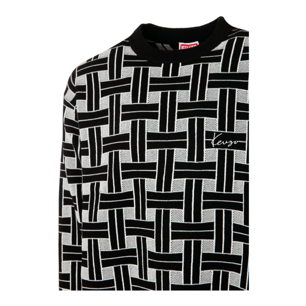 Kenzo Relief Jacquard Weave Jumper Black Heren