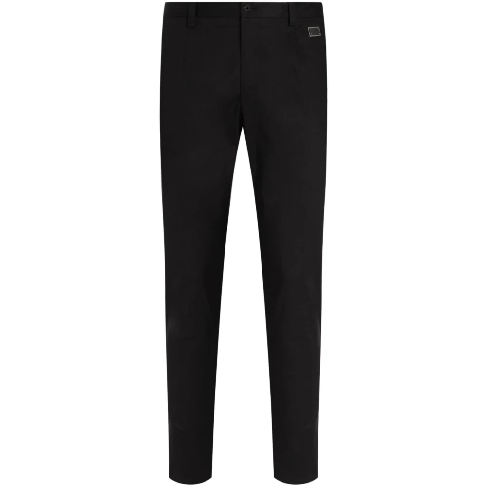 Dolce & Gabbana Men's Black Slim-Fit Trousers,, Trousers For Men Medium
