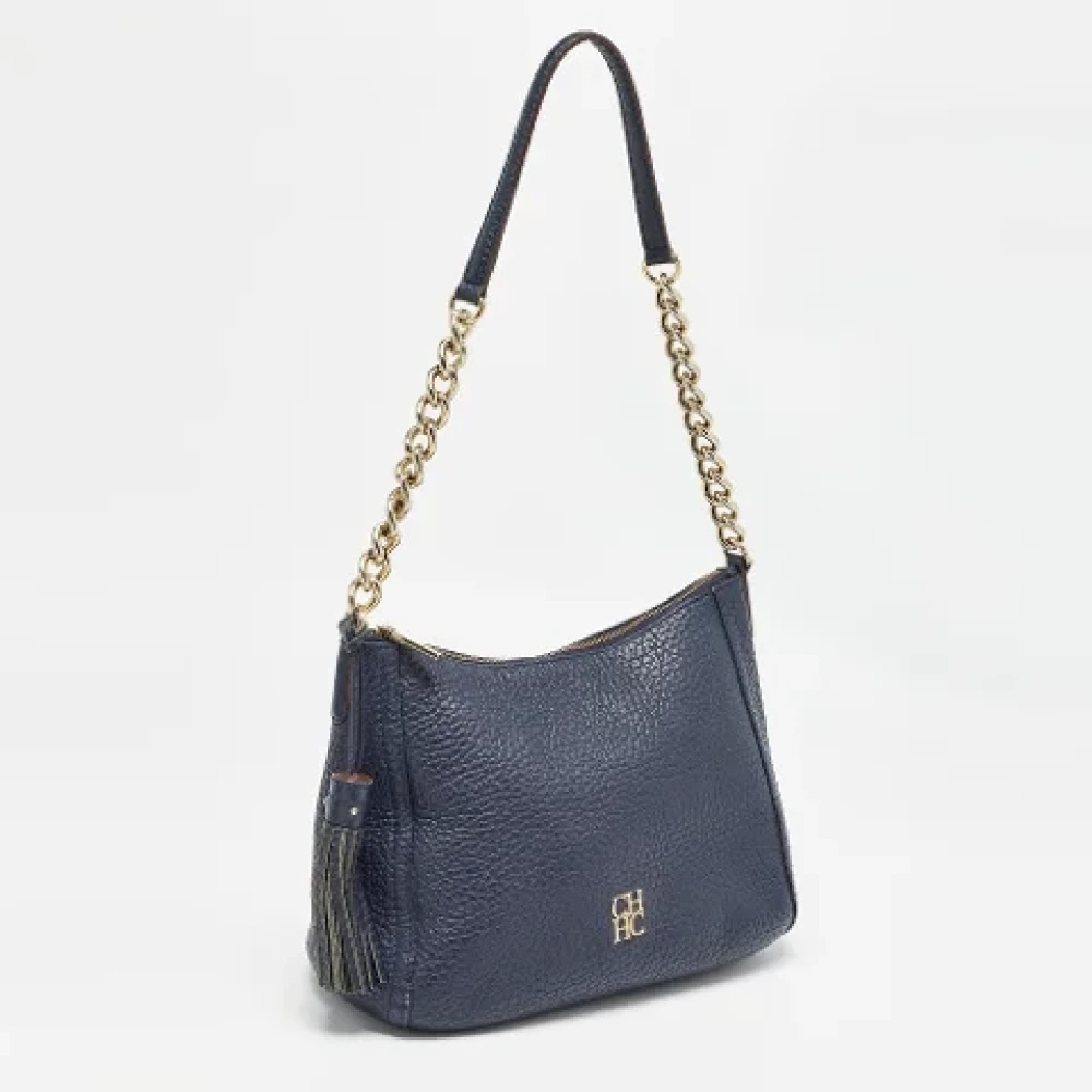 Carolina Herrera Pre-owned Leather shoulder-bags Blue Dames