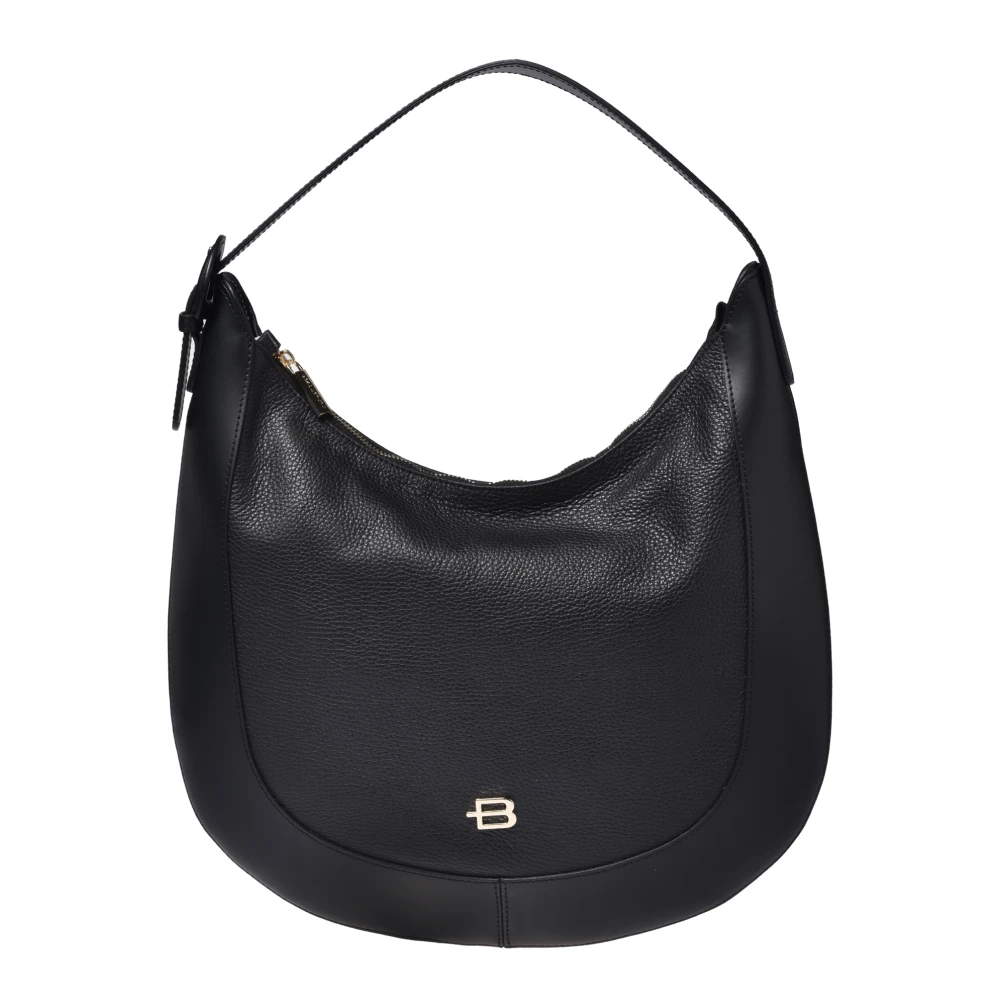 Baldinini Women's Black Tumbled Leather Hobo Bag