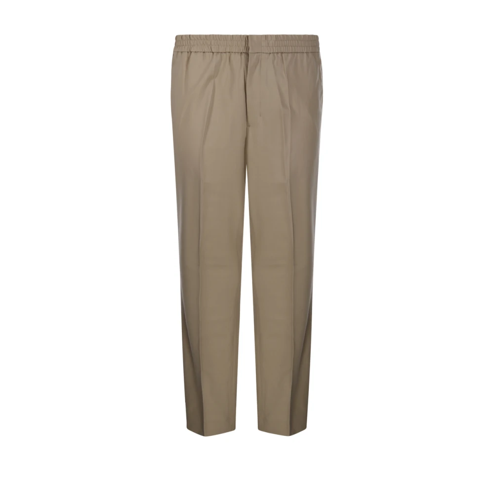 Ami Paris Men's Beige Elasticated Waist Trousers - Straight Trousers - S - Trousers