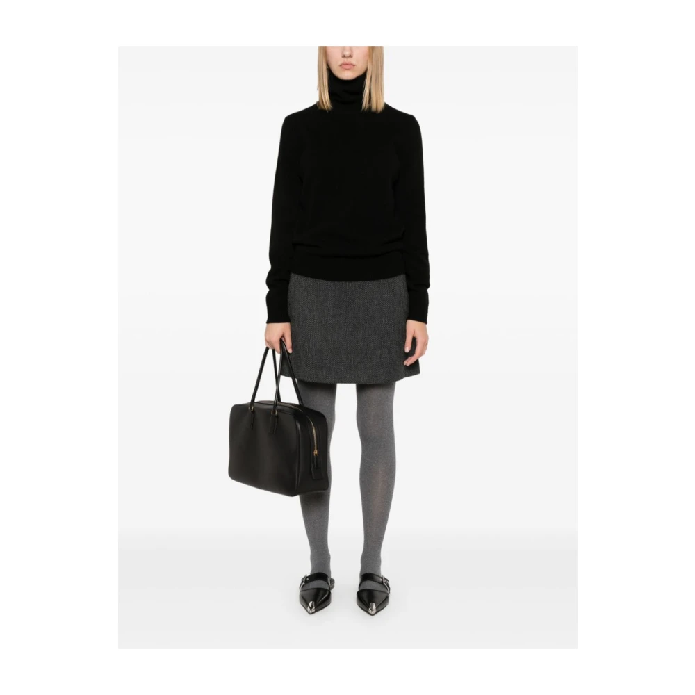 Theory Zwarte Cashmere Coltrui Sweater Black Dames