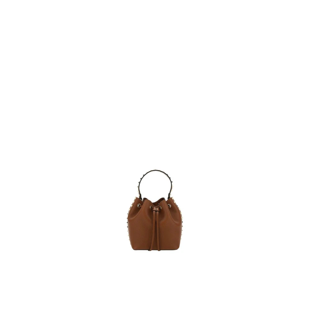 Valentino Garavani Studded Trekkoord Emmer Tas met Monogram Brown Dames