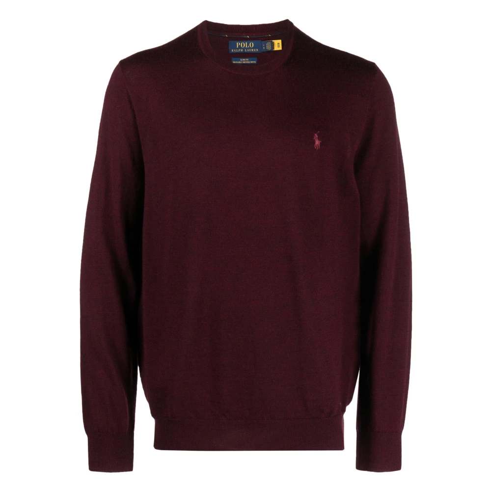 Polo Ralph Lauren Rode Wol Lange Mouw Pullover Sweater Red Heren