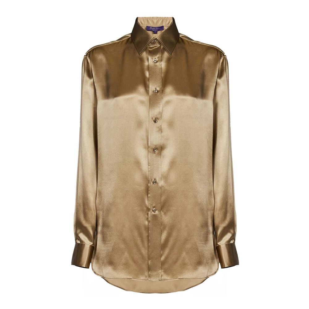 Ralph Lauren Gouden Zijden Overhemd Yellow Dames