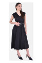 robe-midi-en-coton-raye-avec-ceinture-cloutee