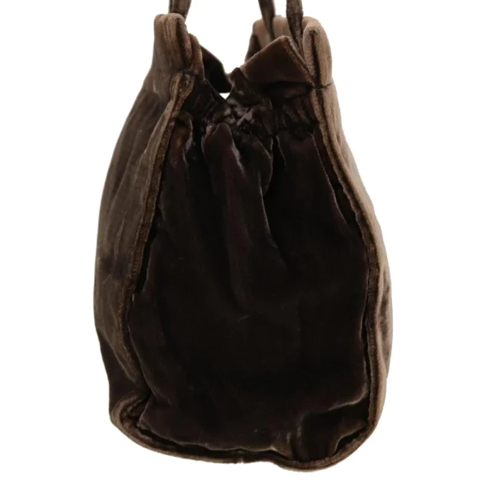 Prada Vintage Pre-owned Velvet handbags Brown Dames