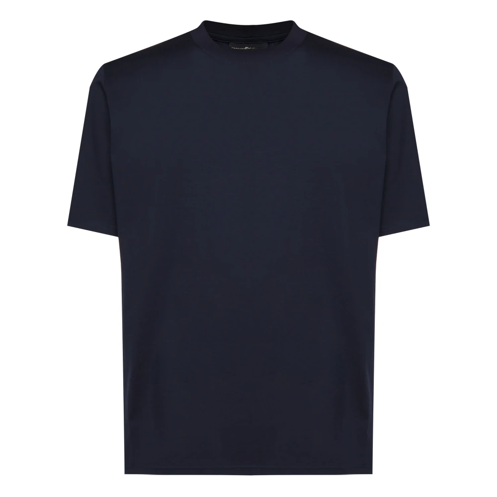 Giuliano Galiano Blauw Ronde Hals T-shirt Made in Italy Blue Heren