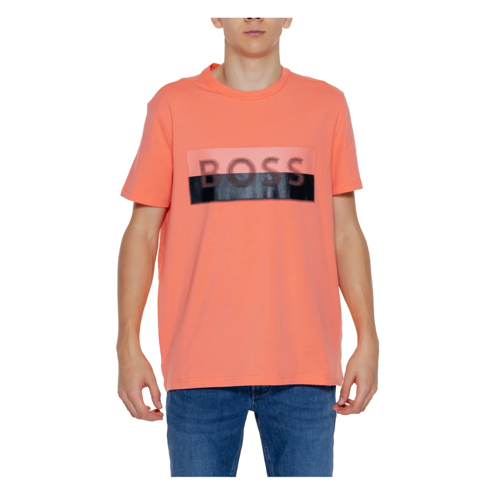 Boss Casual Heren T-shirt Lente Zomer Collectie Orange Heren