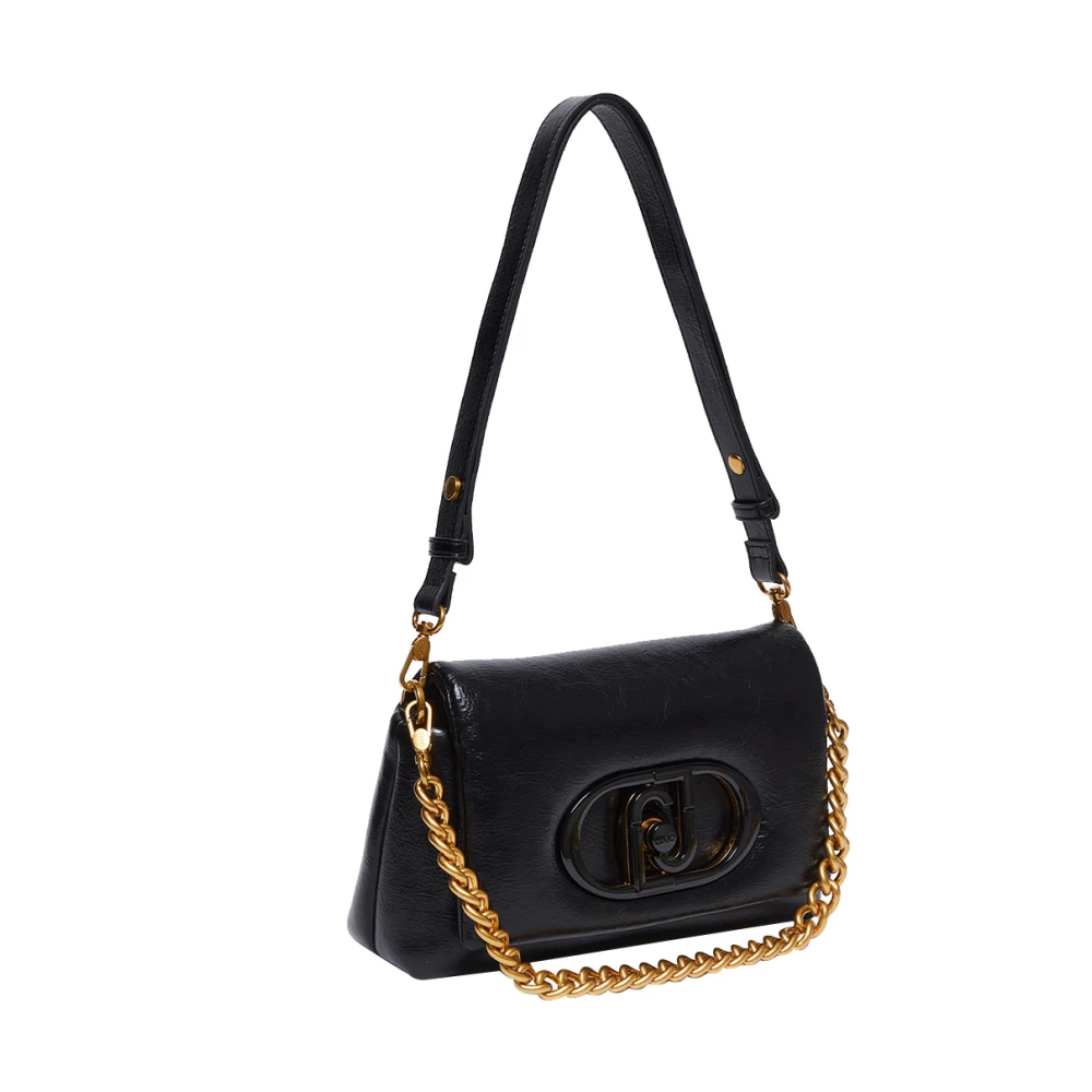 Liu Jo Zwarte schoudertas met gouden details Black Dames